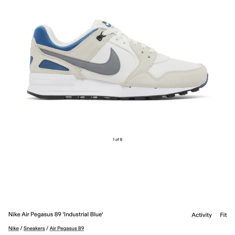 Size 11 Nike Air Pegasus 89 Men's Sneakers - White, Gray, and Blue